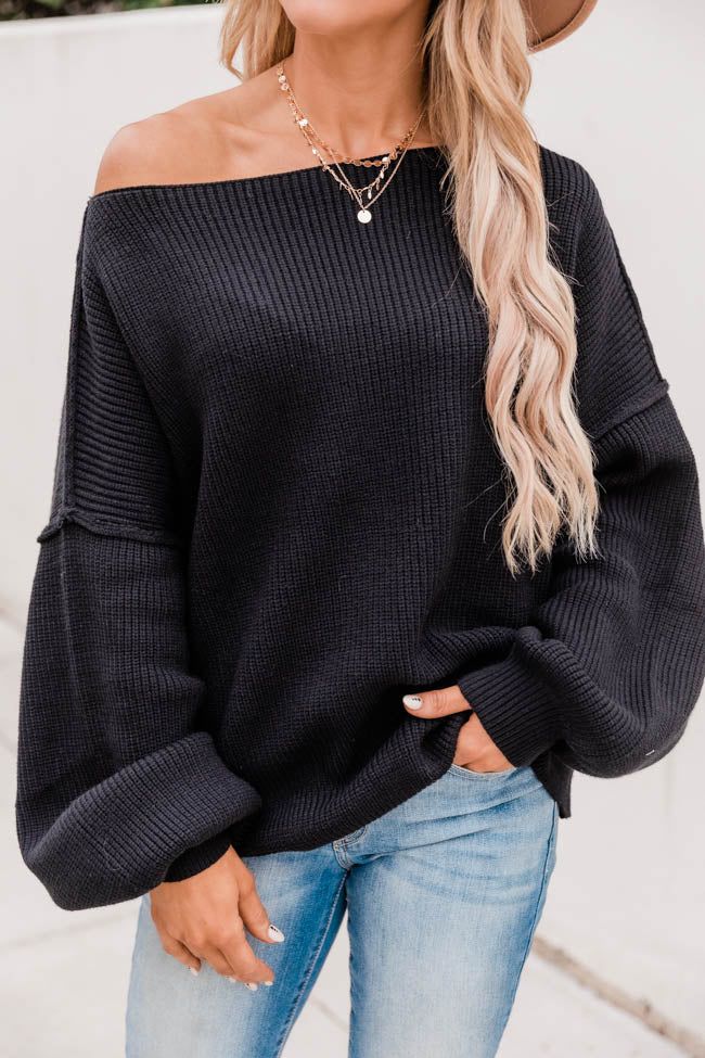 Our Best Years Black Sweater | The Pink Lily Boutique