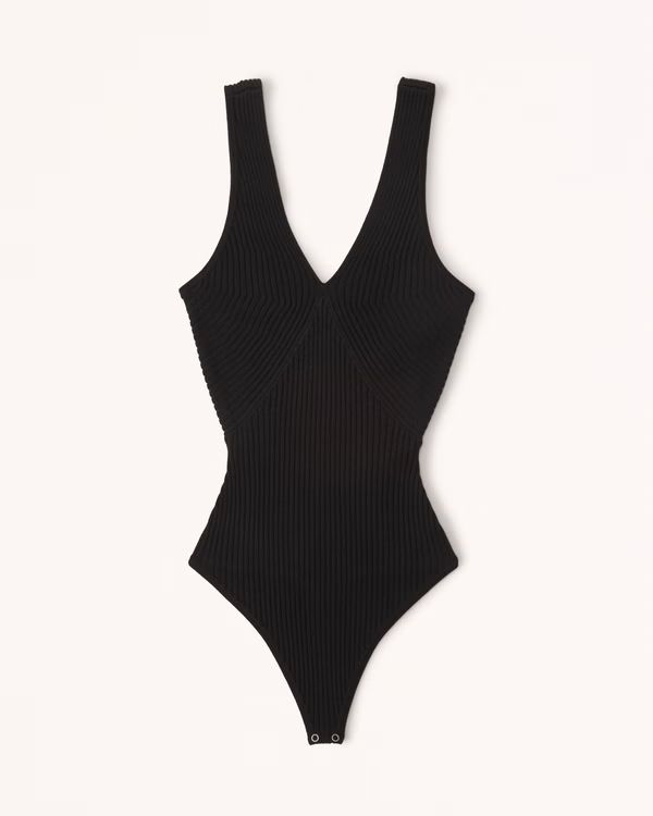 Elevated Knit V-Neck Bodysuit | Abercrombie & Fitch (US)