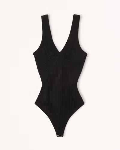 Women's Elevated Knit V-Neck Bodysuit | Women's Tops | Abercrombie.com | Abercrombie & Fitch (US)