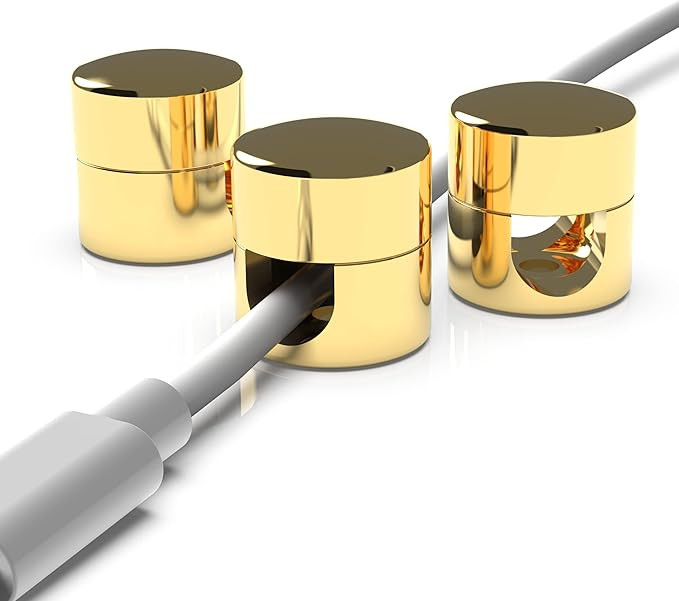 Cable Anchors for Desk Organization Gold | Premium Aluminum Cord Organizers | Charger + Cable Man... | Amazon (US)