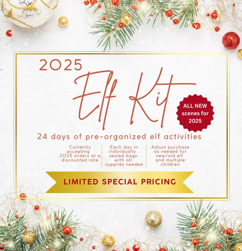 24 Day Elf Kit 2025, Best Seller Christmas Elf Activities Kit, Elf Props, Pre-planned Elf Ideas, ... | Etsy (US)