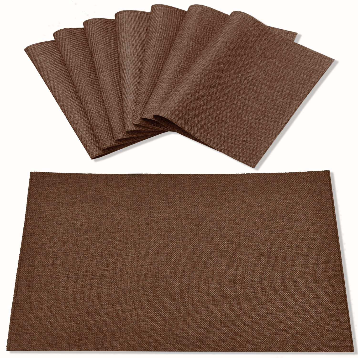 Cloth Placemats Set of 8, Linen Type Fabric Placemats Machine Washable Heat Resistant Placemats W... | Amazon (US)