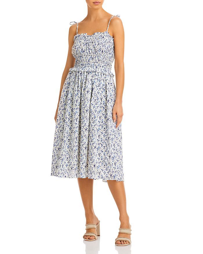 Floral Ruched Sleeveless Midi Dress - 100% Exclusive | Bloomingdale's (US)