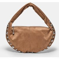Stradivarius Faux suede studded shoulder bag Beige OS | Stradivarius (UK)
