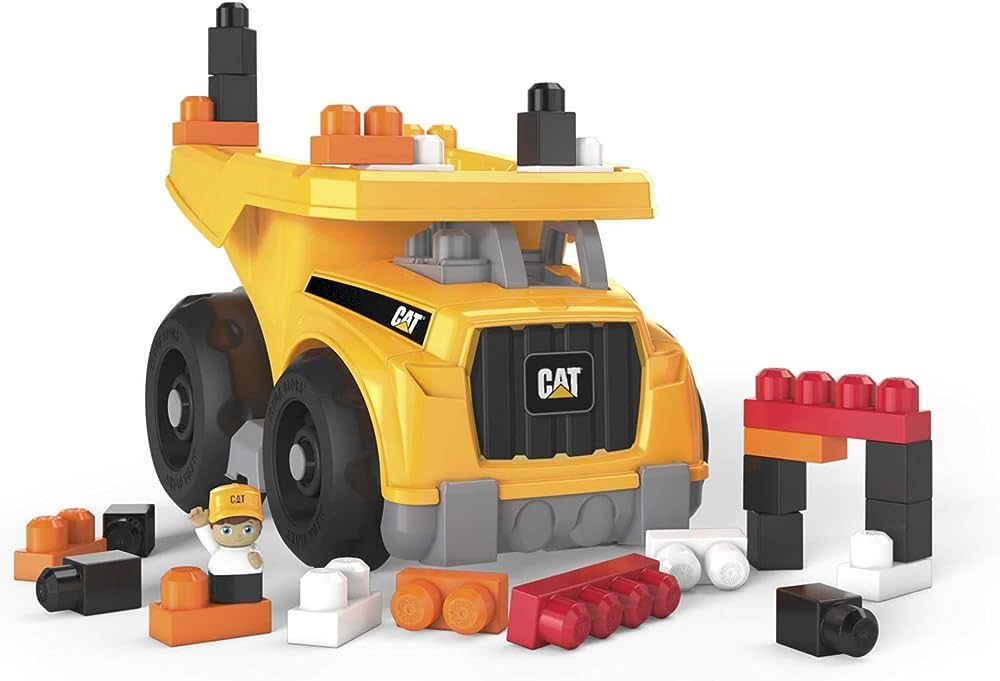MEGA Bloks Cat Fisher-Price Toddler Blocks Building Toy, Large Dump Truck with 25 Pieces, 1 Figur... | Amazon (US)