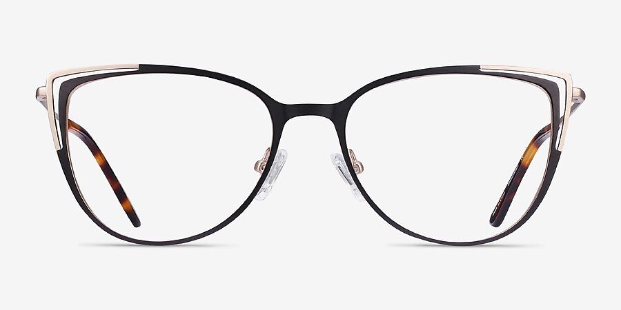 Garance Cat Eye Black Gold Glasses for Women | Eyebuydirect | EyeBuyDirect.com