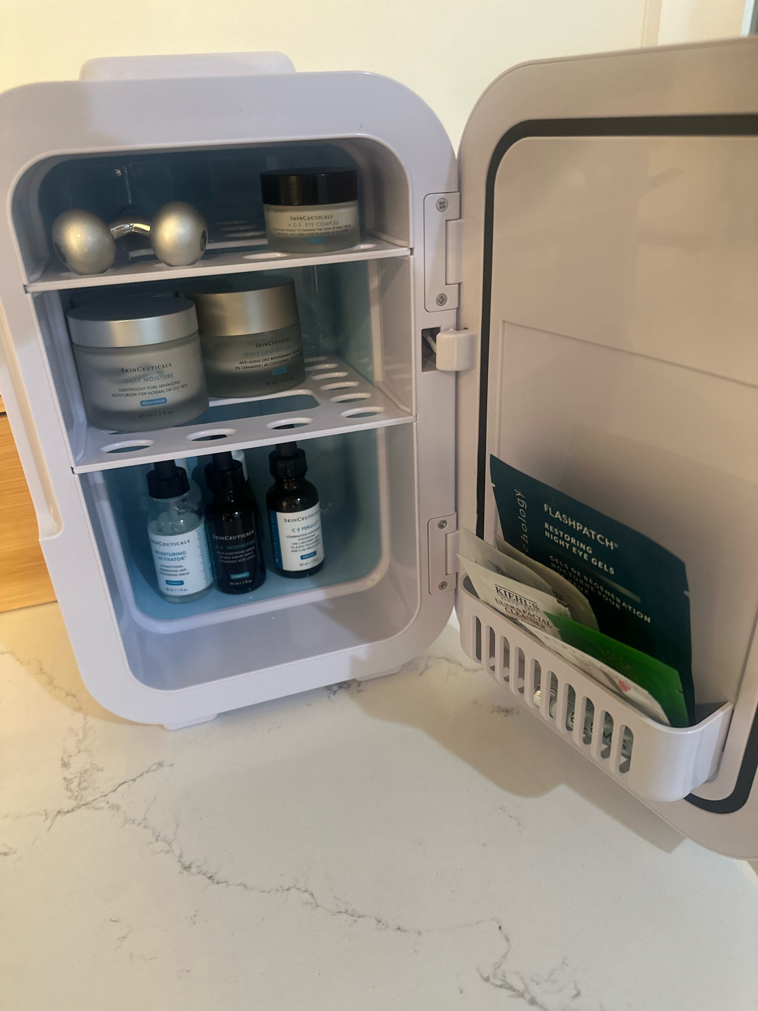 Favorite gift goes to: this skincare fridge! Loaded with my favorite #skincare. 😍 #skincareproducts 

#LTKGiftGuide #LTKBeauty