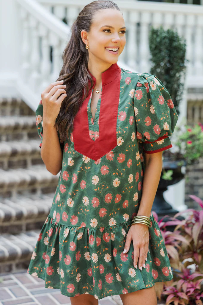 Sunshine Ahead Green Floral Dress | The Mint Julep Boutique