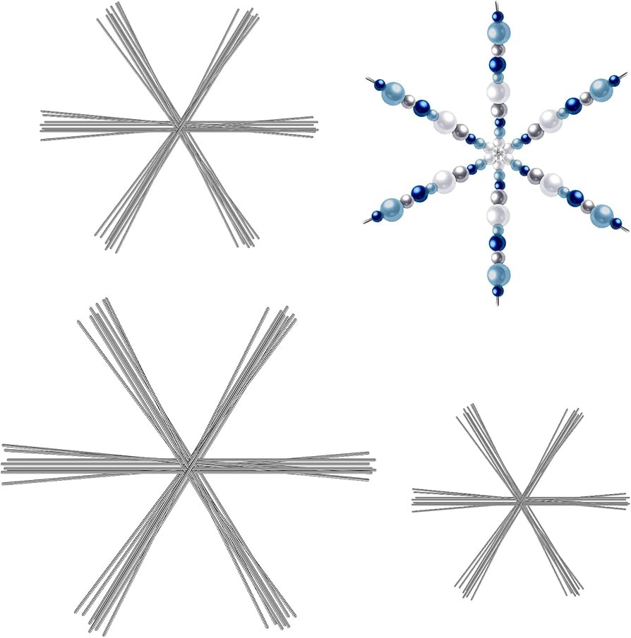 Hotop Christmas Snowflake Wire Metal Snowflake Xmas Bead Wire for DIY Jewelry Ribbon Charms Party... | Amazon (US)