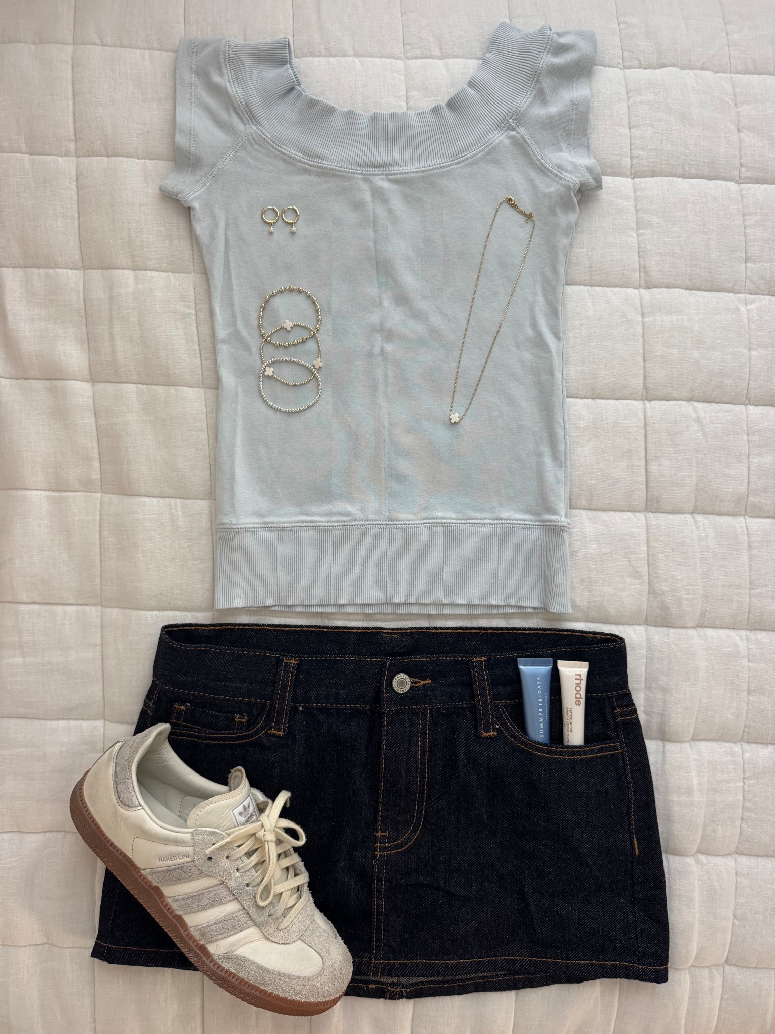 top out of stock so added similar one - cute brandy denim mini skirt outfit 

#LTKCyberWeek #LTKootd #LTKFindsUnder50