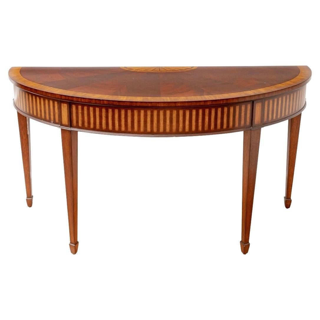 Baker Furniture Demilune Console Table With Shell Design | 1stDibs