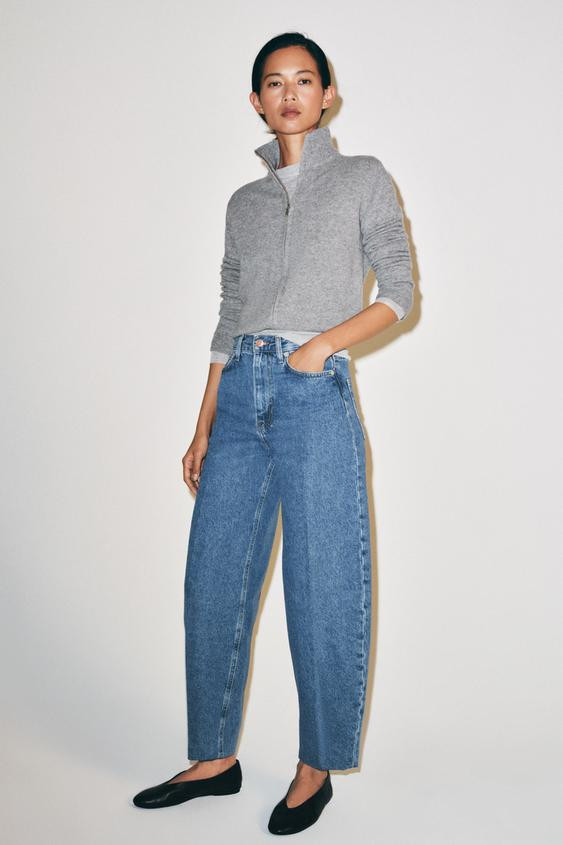 Zara - Zw Collection High-Rise Tapered Jeans - Blue - 28 (Us 6) - Woman | Zara US