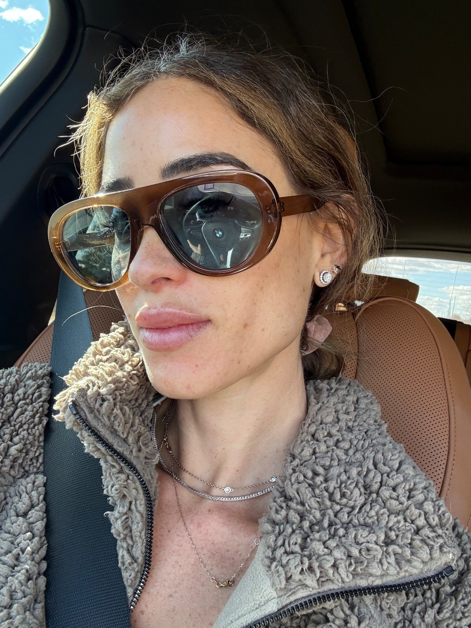 Have no makeup on but wanted to show these new oversized sunglasses I got! 

#LTKFindsUnder100 #LTKFindsUnder50