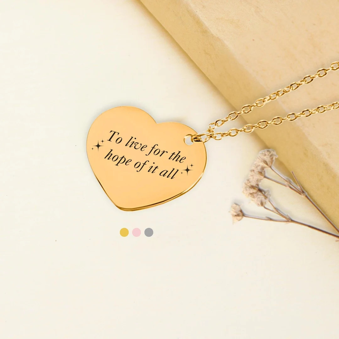 Hope Of It All Necklace, Taylor's Inspired Heart Pendant, Custom Jewelry Gift For Her, Christmas ... | Etsy (US)