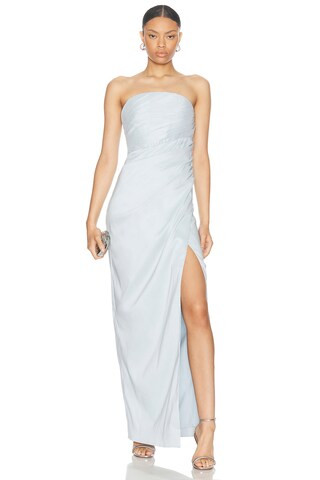 Rachel Gilbert Mira Gown in Baby Blue | FWRD 