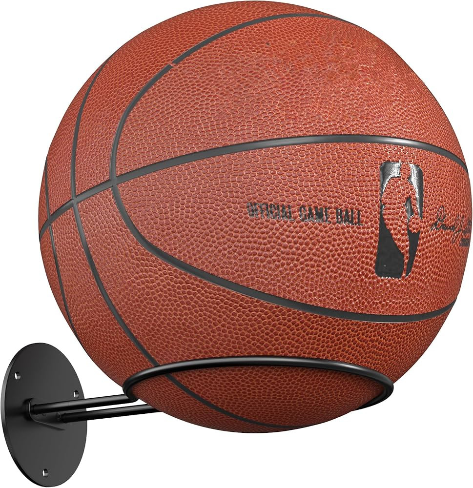 Basketball Wall Mount, Wall Basketball Holder, Boys Room Decor, Black | Amazon (US)