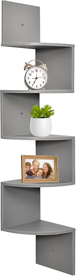 Greenco 5-Tier Corner Shelves, Floating Corner Shelf, Wall Organizer Storage, Easy-to-Assemble Ti... | Amazon (US)