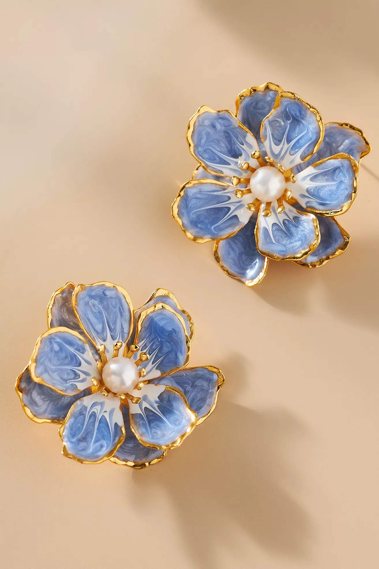 The Pink Reef Handpainted Flower Earrings | Anthropologie (US)