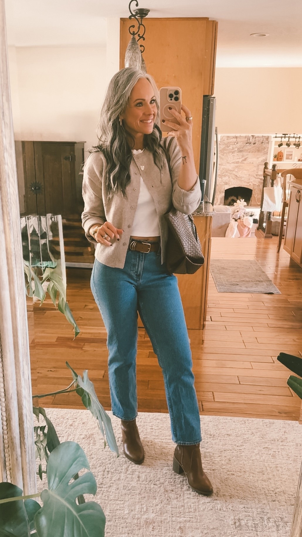 Cardigan: in a small, rubs a little big
Top: similar top linked in a small 
Jeans: Abercrombie true size 27 ordered the short length 
#fallootd #classiclooks #basics #millenialmom 

#LTKmomlife #LTKootd #LTKdayinmylife