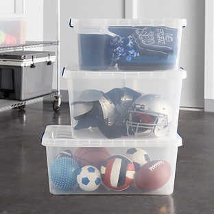 The Container Store® 61 ltr. Premier Stacking Tote Clear | The Container Store