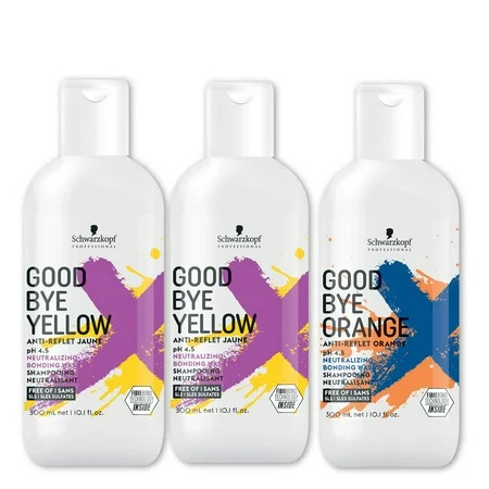 Schwarzkopf Goodbye Brass Yellow + Orange Shampoo 3 pc Kit | Walmart (US)