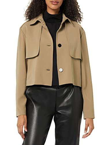 Theory Women's Crop Trench, Dark Beige, M | Amazon (US)
