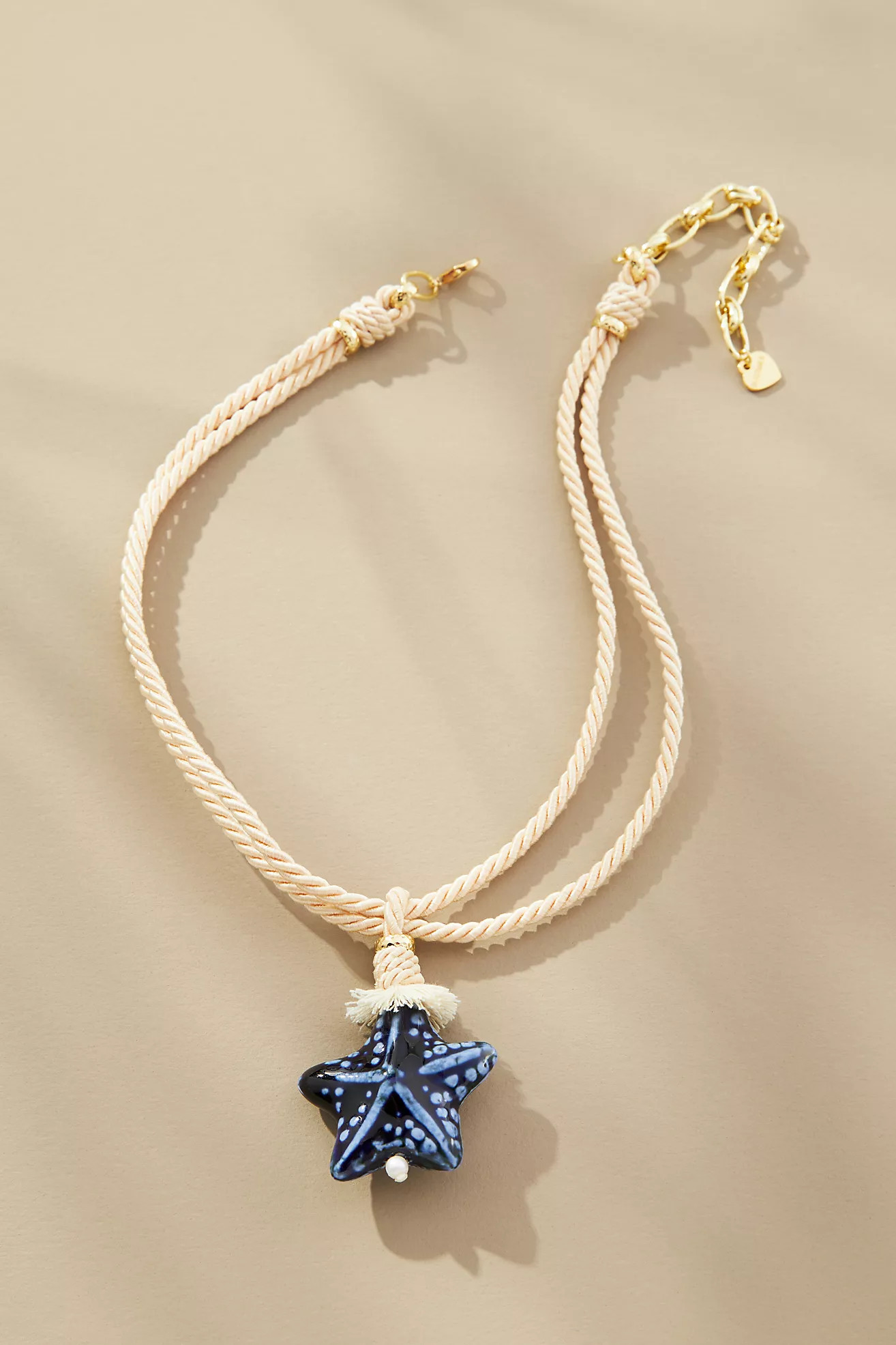 Floral Porcelain Pendant Cord Necklace | Anthropologie (US)