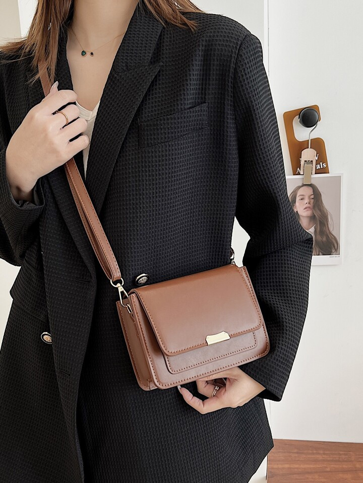 À Prova D'Água, Leve, Casual De Negócios, Mini Ponto Com Detalhe De Aba, Bolsa Quadrada Vintag... | SHEIN