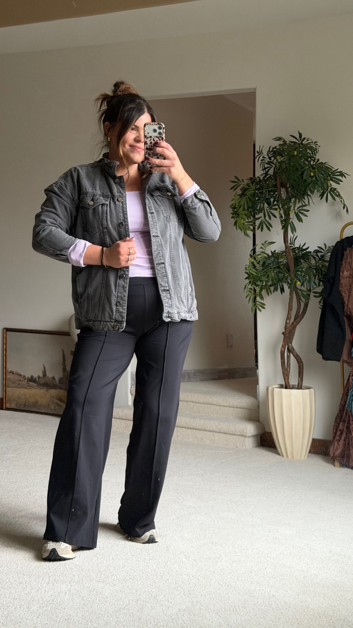 
Casual winter outfit with sweatpants that look like trousers my favorite ripped tops from Amazon and my go to denim jacket from Amazon

Wearing size large in the pants
XL and the ribbed long sleeve layering top
Xl in the oversized denim

#LTKMidsize #LTKmomlife #LTKGiftGuide