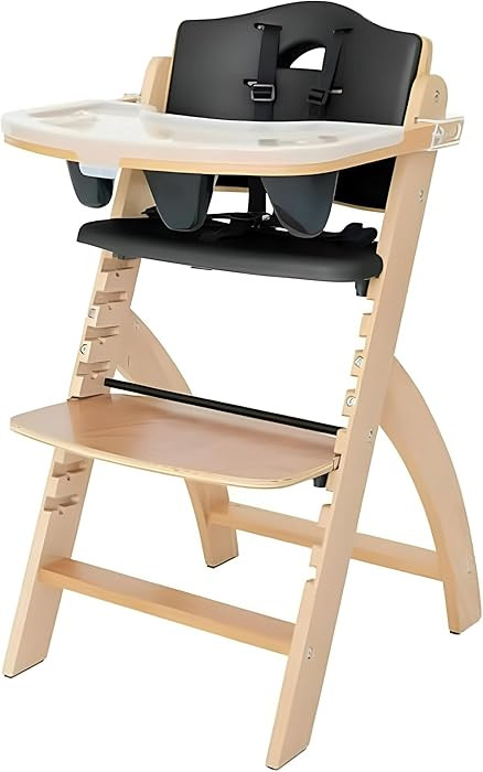 Abiie Beyond Junior Wooden High Chair with Tray - Adjustable and Convertible High Chair for Babie... | Amazon (US)