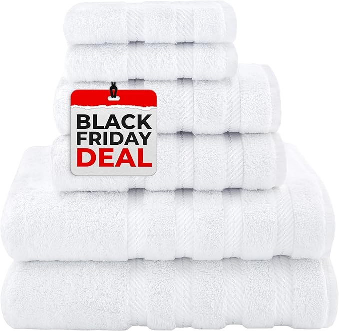 American Soft Linen Luxury 6 Piece Towel Set, 2 Bath Towels 2 Hand Towels 2 Washcloths, 100% Turk... | Amazon (US)
