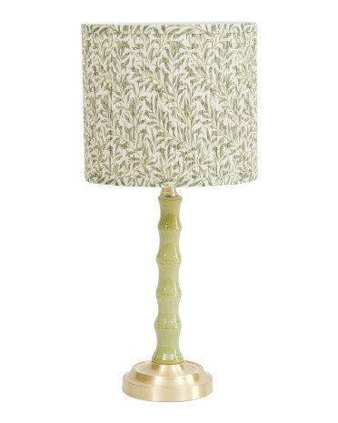 10x21.5 Bamboo Shaped Metal Lamp With Printed Shade | TJ Maxx