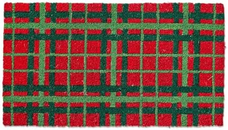 tag Merry Plaid Coir Door Mat 30x17 Natural Coir Christmas Red Multi Shake or Brush Clean 1'6X2'6... | Amazon (US)