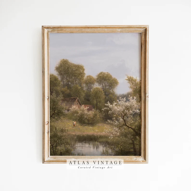Spring Vintage Prints, Country Farmhouse Printable Wall Art, French Country Décor, Rustic Landsc... | Etsy (US)