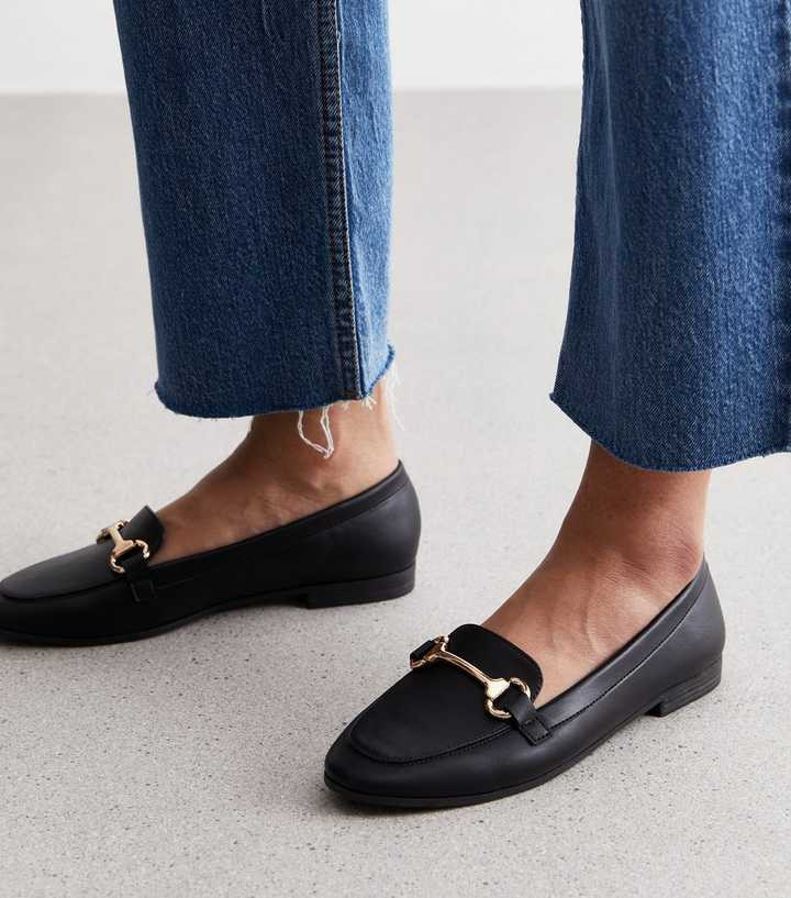 Black Leather-Look Snaffle Trim Loafers
						
						Add to Saved Items
						Remove from Saved I... | New Look (UK)