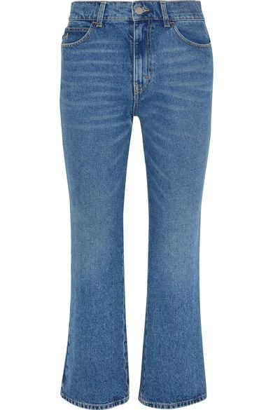 Attico - Rosa Cropped High-rise Flared Jeans - Mid denim | NET-A-PORTER (UK & EU)