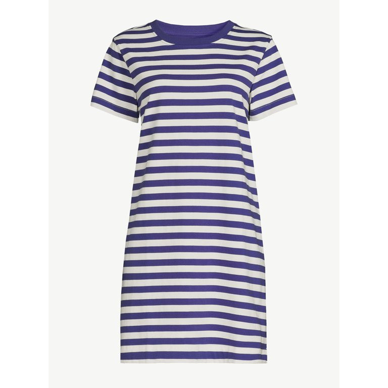 Free Assembly Women's Mini T-Shirt Dress with Short Sleeves, Sizes XS-XXL | Walmart (US)