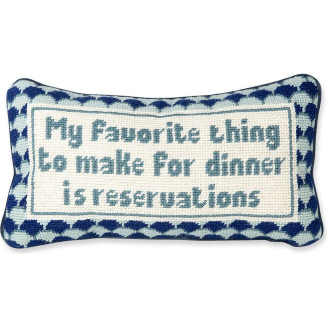 Reservations Needlepoint Pillow | Maisonette
