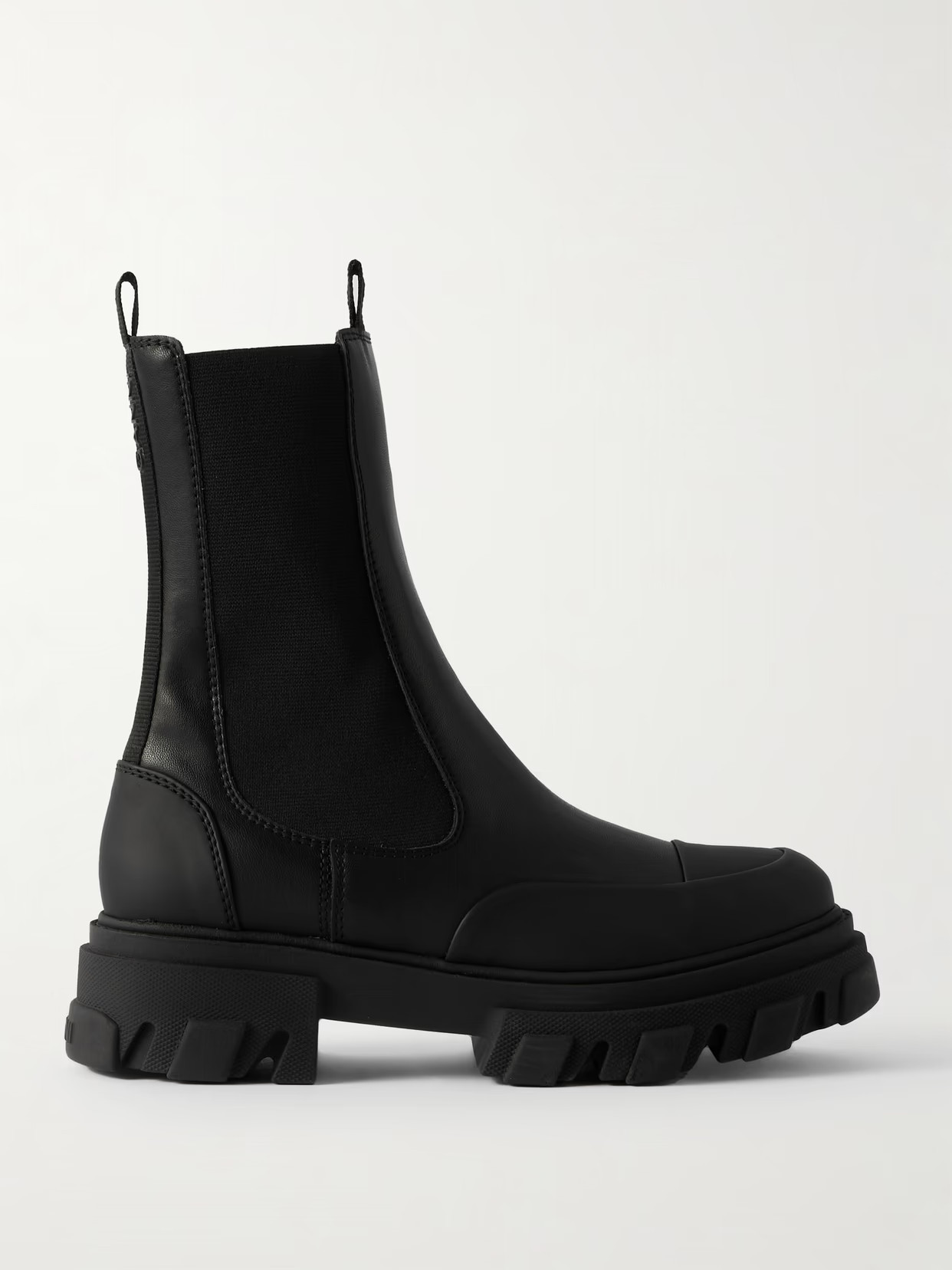 GANNI - Leather Chelsea Boots - Black | NET-A-PORTER (US)