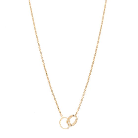 18K Yellow Gold Interlocking LOVE Necklace | FASHIONPHILE (US)