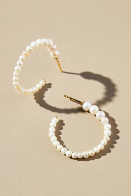 Charlotte Lebeck Drewy Pearl Hoop Earrings | Anthropologie (US)