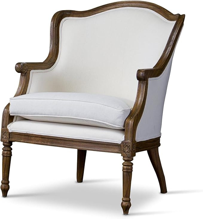 HomeStock Earthy Elements Traditional French Accent Chair Wood Ash Frame Elegant Vintage-Inspired... | Amazon (US)