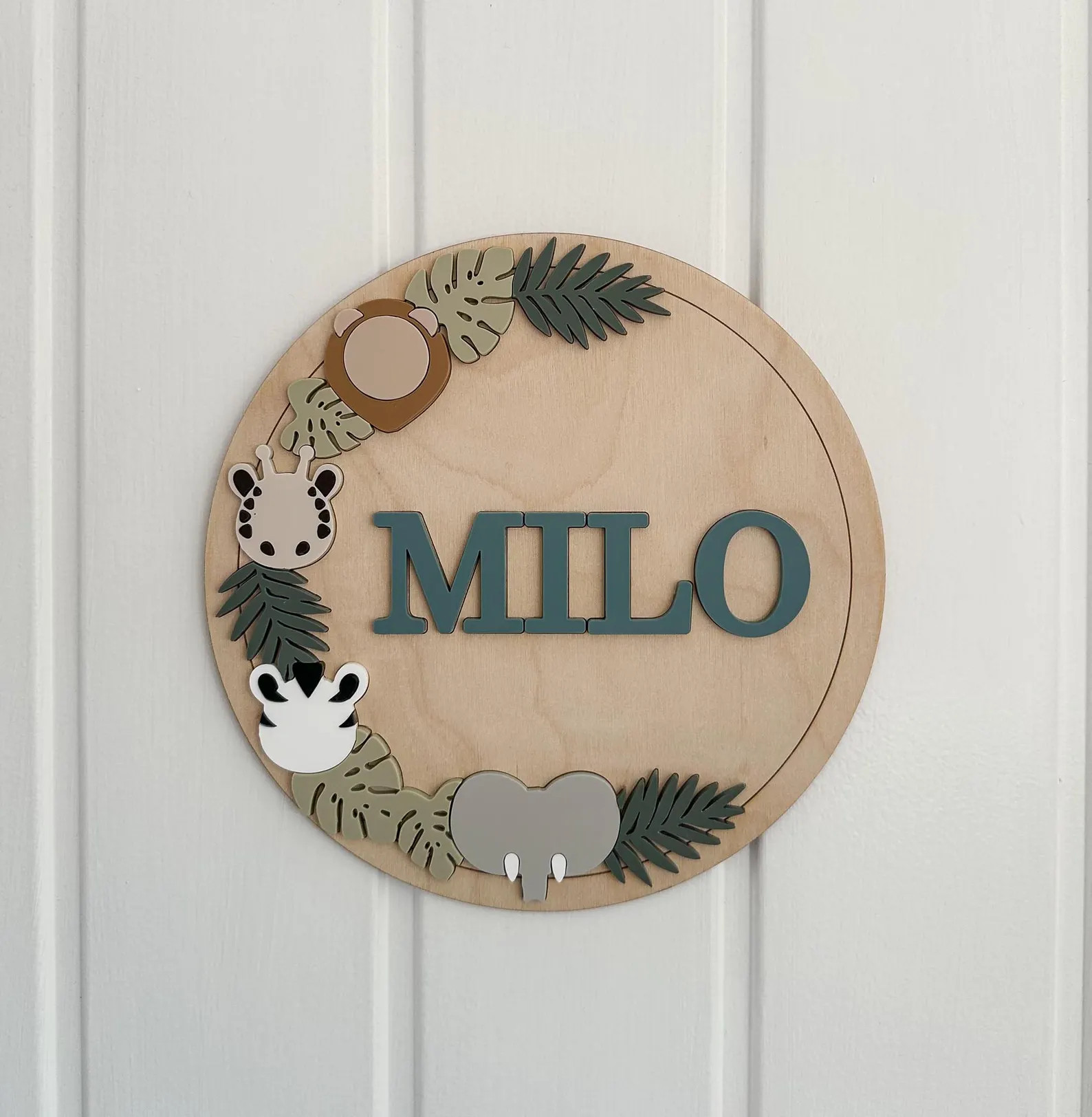 Handmade Safari Animal Name Plaque: Personalized Nursery Decor - Etsy UK | Etsy (Global)