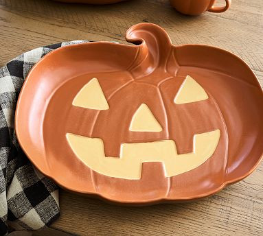 Jack-O'-Lantern Stoneware Serving Platter | Pottery Barn (US)