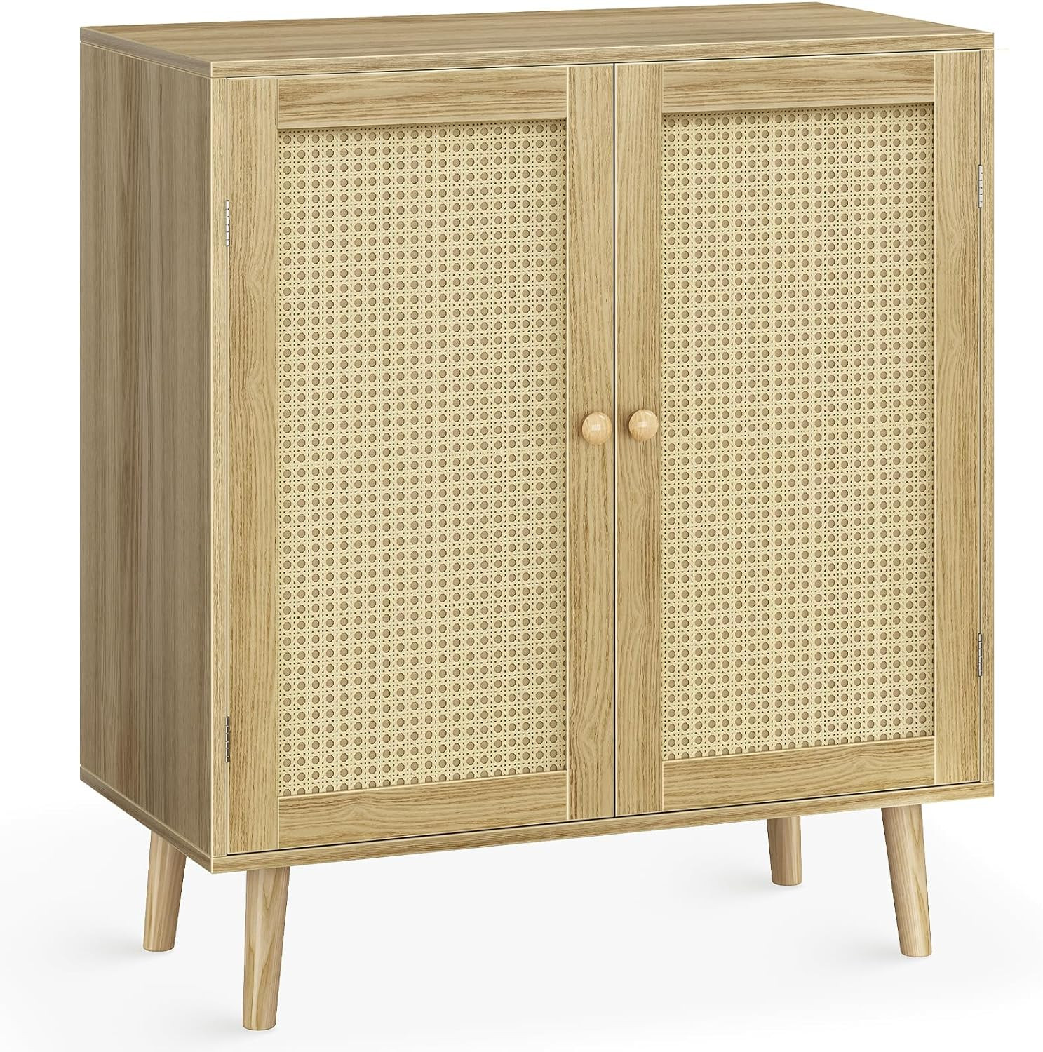 Buffet Cabinet with Storage, Storage Cabinet with PE Rattan Decor Doors, Accent Cabinet with Soli... | Amazon (US)
