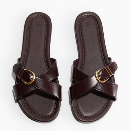 Brown strappy slide sandals 

#LTKshoecrush #LTKfindsunder50 #LTKstyletip
