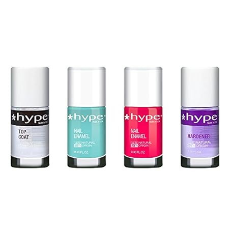 Hype Plant Based Nail Polish Gift Set - Non Toxic - (Pack of 4 0.3 fl oz) - Perfect Nails | Amazon (US)