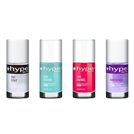 Hype Plant Based Nail Polish Gift Set - Non Toxic - (Pack of 4 0.3 fl oz) - Perfect Nails | Amazon (US)