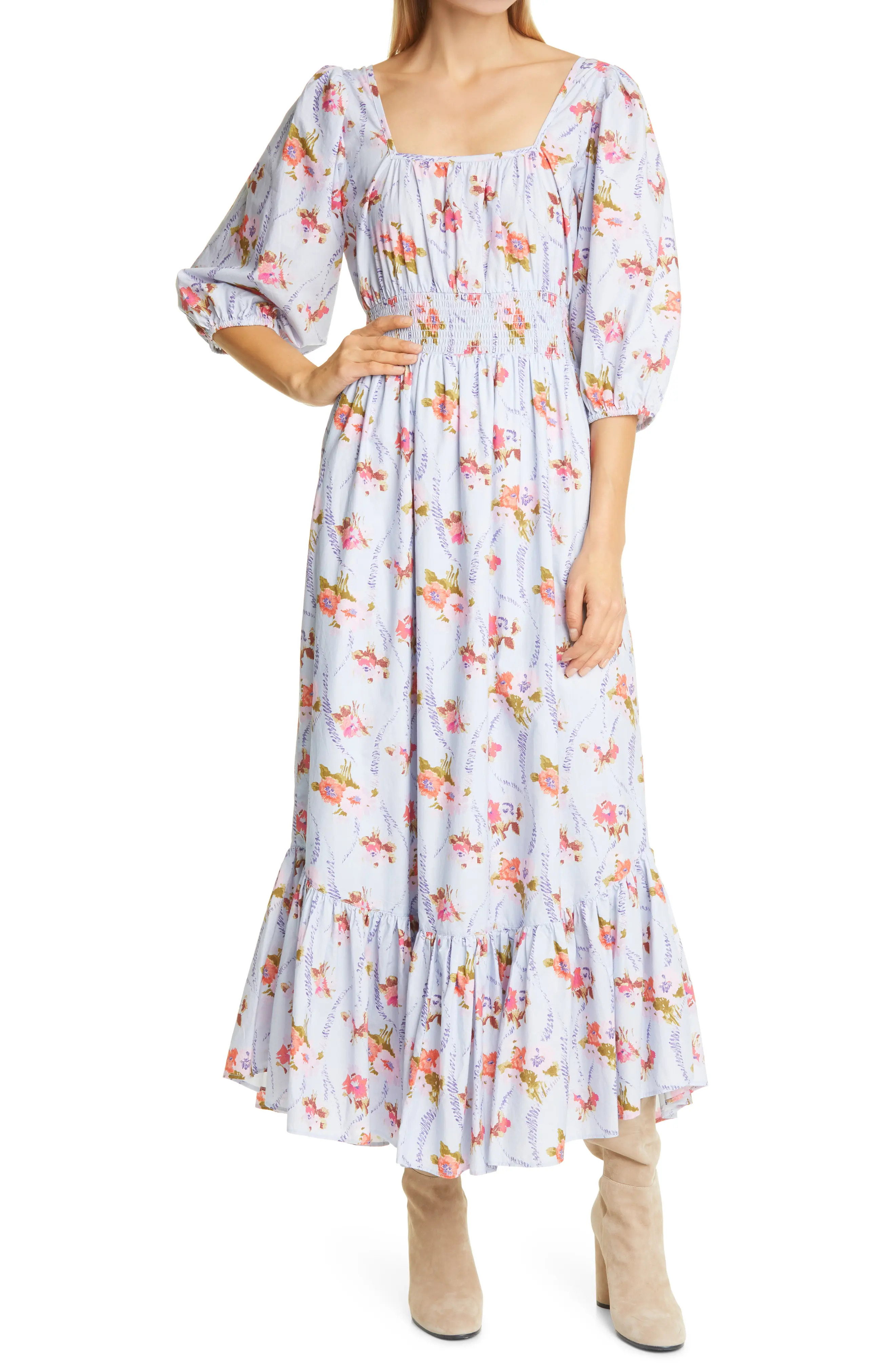 Women's Loveshackfancy Minnia Maxi Dress, Size X-Large - Purple | Nordstrom