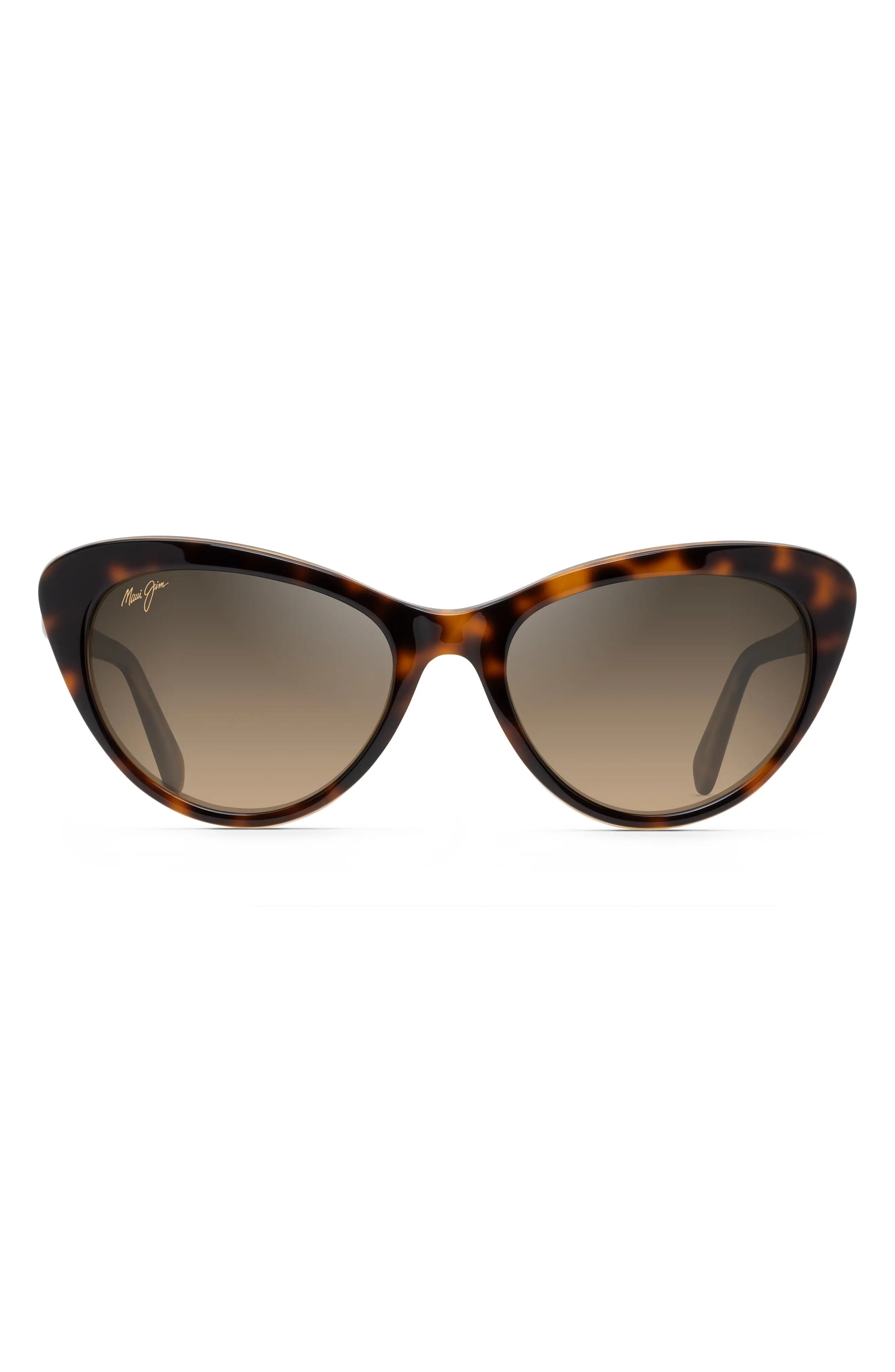 Women's Maui Jim Kalani 54mm Polarizedplus2 Cat Eye Sunglasses - Dark Tortoise/bronze Gradient | Nordstrom